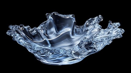Poster - Abstract Blue Water Splash Dynamic Flowing Liquid Design Element High Resolution 3D Render Perfect for Backgrounds Websites and Digital Projects Clean Modern Style Seamless Texture Translucent Crystal
