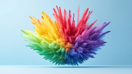 Poster - Vibrant color explosion art studio digital artwork creative environment eye-level view color theory concept