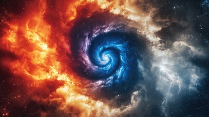 Poster - Cosmic spiral formation outer space digital art universe abstract view galactic concepts for exploration