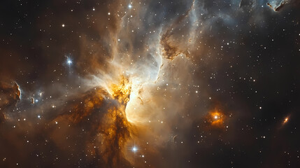 Wall Mural - Infinite cosmic void filled with swirling galaxies and radiant nebulae, forming an abstract tapestry of universal energy and celestial wonder. Eternal Void. Illustration