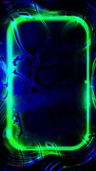Aufkleber - Abstract Neon Green Frame,  template with copy space for smartphone  vertical video