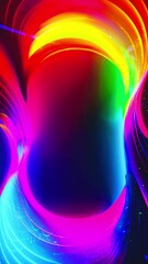 Fototapete - Abstract Neon colorful Frame, mock up with copy space for smartphone  vertical video