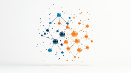 Poster - Abstract network of colorful nodes interconnected by lines, representing data or molecular structures.