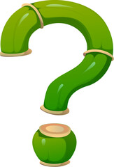 Fototapete - jungle bamboo wood font punctuation question mark. Asian forest tree font mark, tropical bamboo isolated cartoon vector kids ABC typeface sign. China jungle nature English alphabet typeset symbol