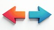 © Ton - Arrows pointing in opposite directions on a white background, split, decision