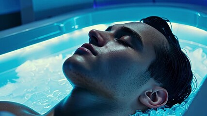 Poster - This young man undergoes cryosleep in a high-tech facility designed for future exploration.