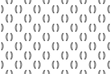 Poster - Seamless pattern completely filled with outlines of brackets symbols. Elements are evenly spaced. Illustration on transparent background