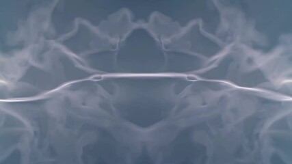 Poster - Smooth white energy waves flowing and pulsating, generating mesmerizing visual spectacle across tranquil blue background, creating elegant abstract motion design