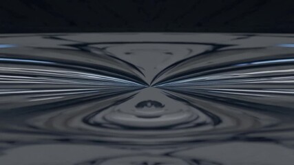 Poster - Abstract animation shows blue and gray ripples expanding and contracting, creating a mesmerizing visual effect with a light appearing at the center