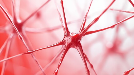 Poster - Intricate neuron network against subtle red background