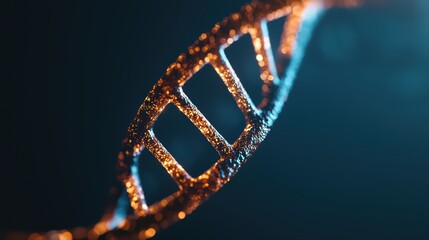 Poster - Detailed close-up of dna helix structure at night