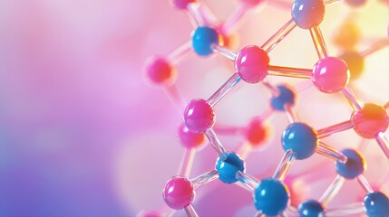Poster - Colorful molecular structure with vibrant backgrounds