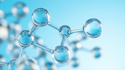 Poster - Molecule structure with clear glass spheres and background