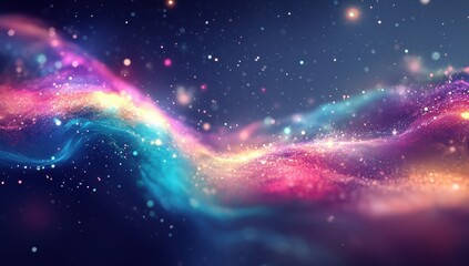 Wall Mural - cosmic nebula, vibrant swirls of glowing particles