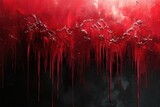 Horror Background Scary Wall with Blood Splatter for Halloween Red and Black Texture