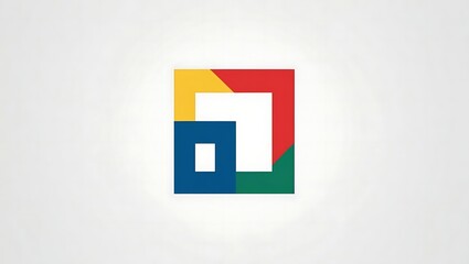 Fototapete - Abstract geometric shapes in vibrant colors combine to form a modern, minimalist design against a clean background. Bold and eye-catching.