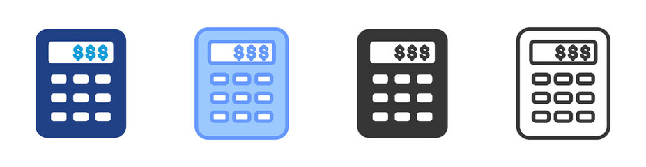Poster - Budgeting icon set multiple style collection