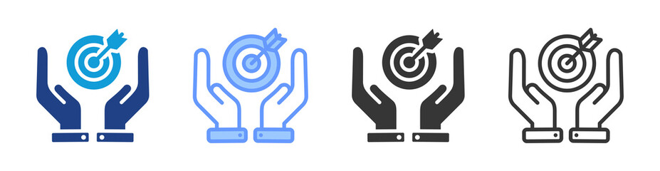 Poster - Objectivity icon set multiple style collection