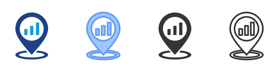 Poster - Market Position icon set multiple style collection