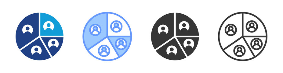Poster - Demographics icon set multiple style collection
