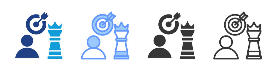 Poster - Business Strategy icon set multiple style collection
