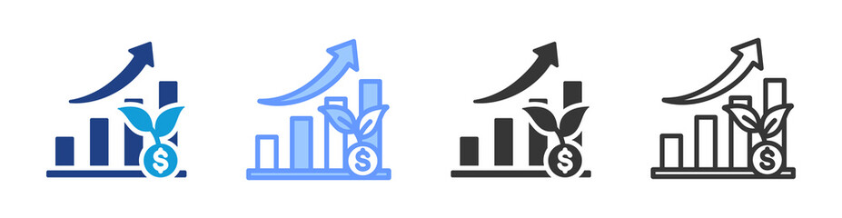 Poster - Growth icon set multiple style collection