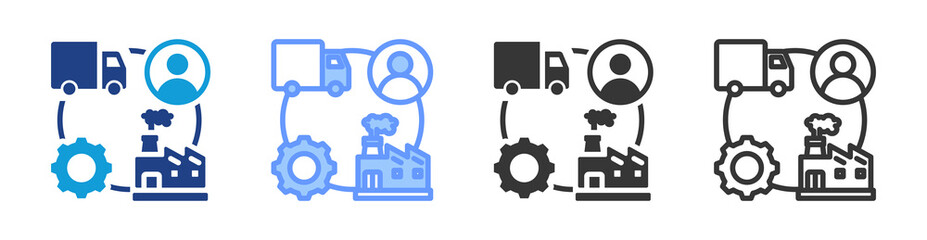 Poster - Supply Chain icon set multiple style collection