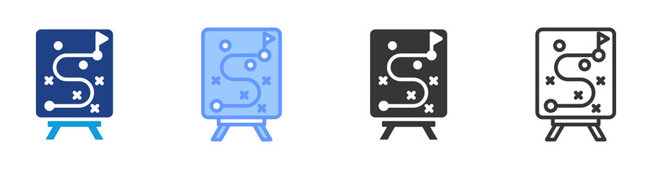 Poster - Strategy icon set multiple style collection