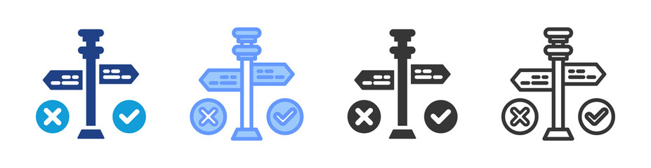 Poster - Decision Making icon set multiple style collection