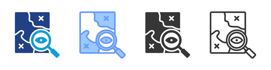 Poster - Exploration icon set multiple style collection