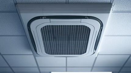 Poster - A commercial office air conditioning unit with motion sensors for adaptive cooling.