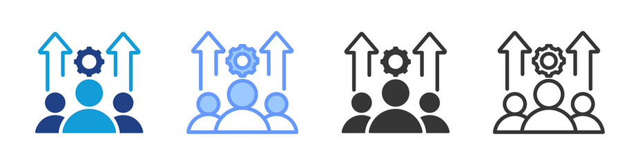 Poster - Leadership Team Development icon set multiple style collection