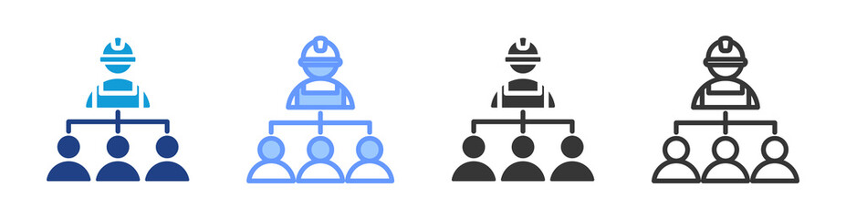 Poster - Supervisor icon set multiple style collection