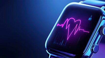 Poster - Heart rate monitor display on modern smartwatch