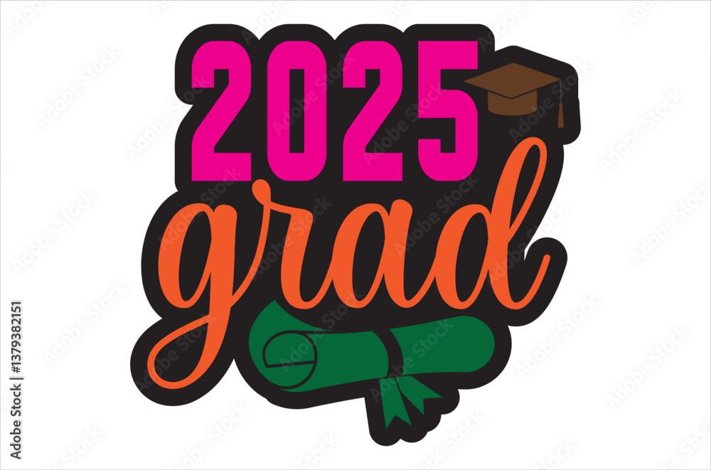 Vector de Stock graduation design ,2025 Senior Graduation Cap Graphic ...