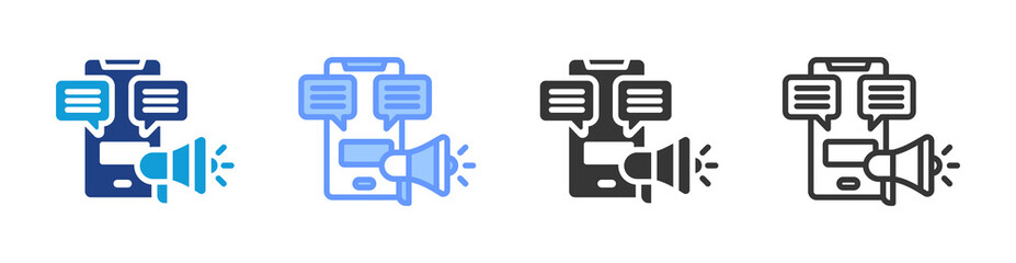 Poster - In App Advertising icon set multiple style collection