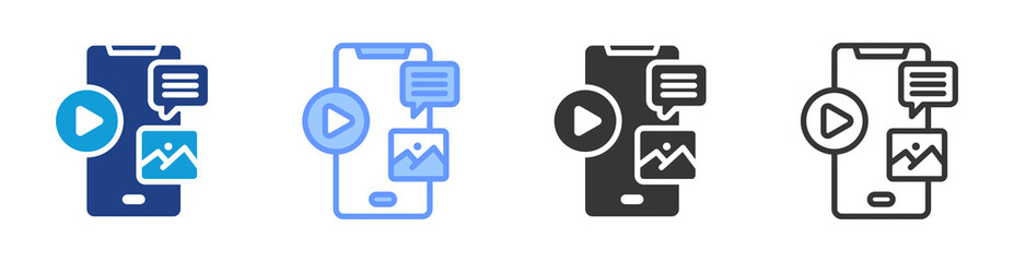 Aufkleber - Content icon set multiple style collection