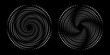 © Atti - Set of black thick halftone dotted speed lines. Speed lines in circle form. Geometric art. Design element for frame, logo, tattoo, web pages, prints, posters, template, abstract vector background.