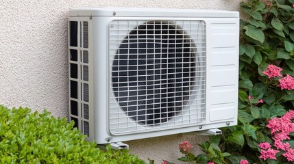 Poster - A well-designed home with a white wall-mounted air conditioning unit blending with the interior.