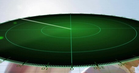 Poster - Rotating radar screen showing green signal and grid lines in animation