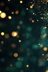 Wall Mural - golden sparkles, teal backdrop, bokeh