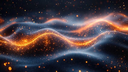 Poster - Abstract Glowing Particle Waves