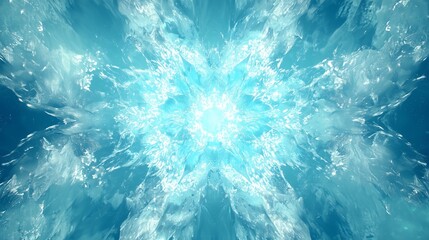 Poster - Radiant Aqua Blue Light Focused Wallpaper for Serene Backgrounds