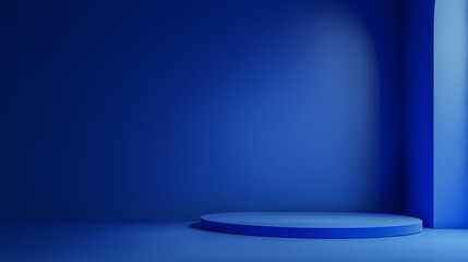 Poster - Matte Royal Blue Background with Smooth Shadow Creating Depth