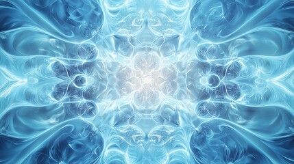 Poster - Bright Blue Glowing Baby Wallpaper with Center Light Effects