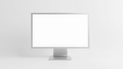 Poster - Modern Minimalist Computer Monitor on White Background for Digital Display and Technology Concepts