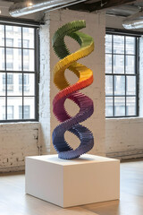 Poster - Colorful Spiral Sculpture in a Modern Interior
