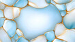© Lailatul - Abstract background with blue and white liquid shapes framed by gold