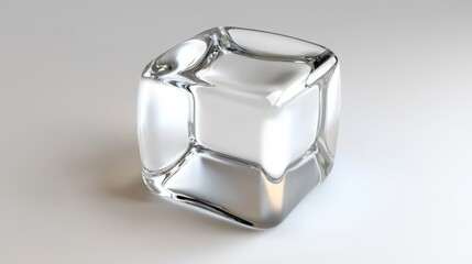Poster - Clear glass cube displaying holographic data representing modern technology and innovative design concepts