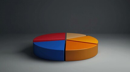 Poster - A comprehensive 3d pie chart infographic set featuring multiple slices representing data and statistical information